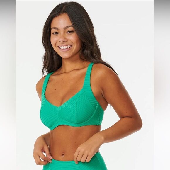 NEW Rip Curl Premium Surf E Bralette Top & Skimpy Hipster Swimsuit Bikini Medium - Picture 3 of 7